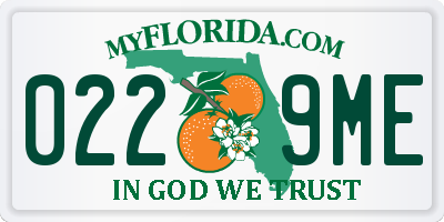 FL license plate 0229ME