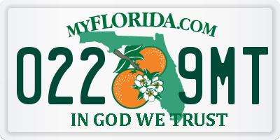 FL license plate 0229MT