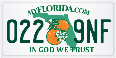 FL license plate 0229NF