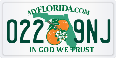 FL license plate 0229NJ