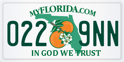 FL license plate 0229NN