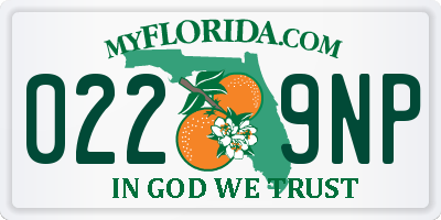 FL license plate 0229NP