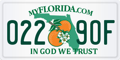 FL license plate 0229OF