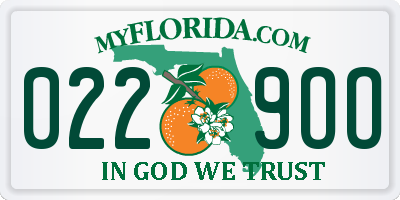 FL license plate 0229OO