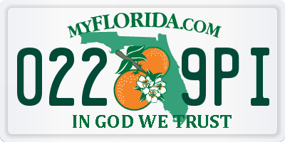 FL license plate 0229PI