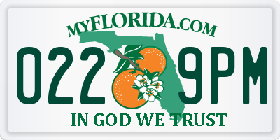 FL license plate 0229PM