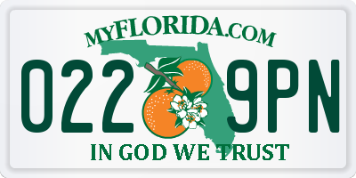 FL license plate 0229PN