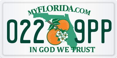 FL license plate 0229PP