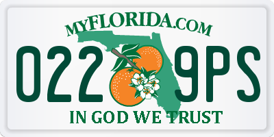 FL license plate 0229PS