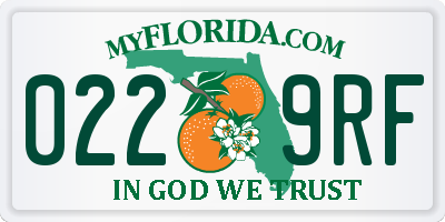 FL license plate 0229RF