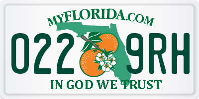 FL license plate 0229RH