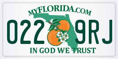 FL license plate 0229RJ