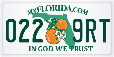 FL license plate 0229RT