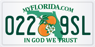 FL license plate 0229SL