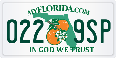 FL license plate 0229SP