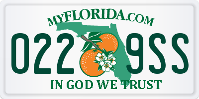 FL license plate 0229SS