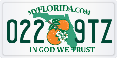FL license plate 0229TZ