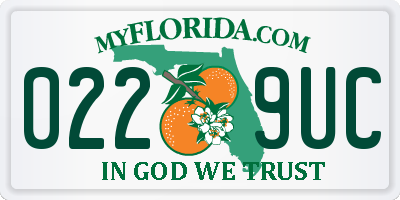 FL license plate 0229UC