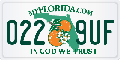FL license plate 0229UF