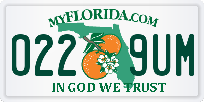 FL license plate 0229UM