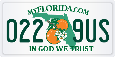 FL license plate 0229US