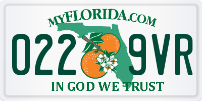 FL license plate 0229VR