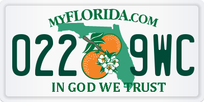 FL license plate 0229WC