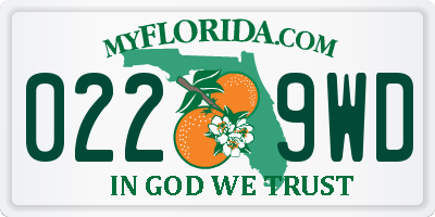 FL license plate 0229WD