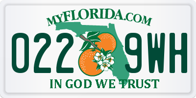 FL license plate 0229WH