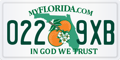 FL license plate 0229XB