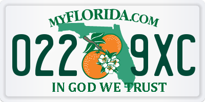 FL license plate 0229XC