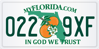 FL license plate 0229XF