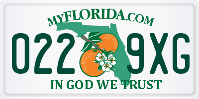 FL license plate 0229XG