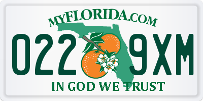 FL license plate 0229XM