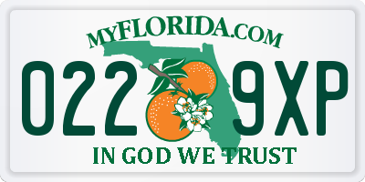FL license plate 0229XP