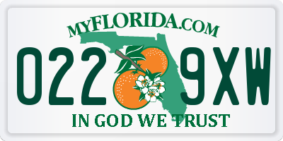 FL license plate 0229XW