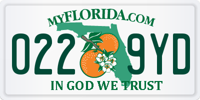 FL license plate 0229YD