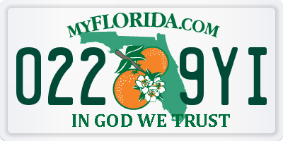 FL license plate 0229YI
