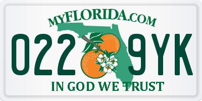 FL license plate 0229YK