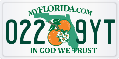 FL license plate 0229YT