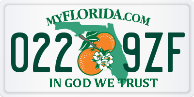 FL license plate 0229ZF