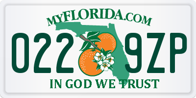 FL license plate 0229ZP