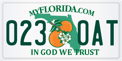 FL license plate 0230AT