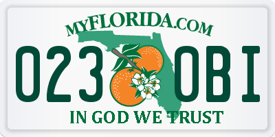 FL license plate 0230BI