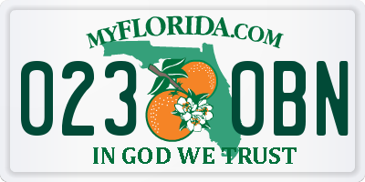 FL license plate 0230BN