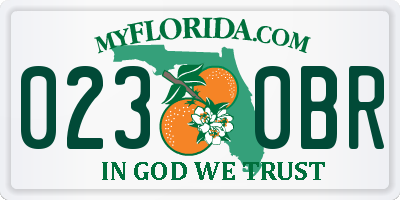 FL license plate 0230BR