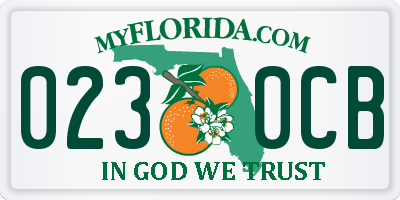 FL license plate 0230CB