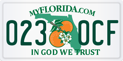 FL license plate 0230CF
