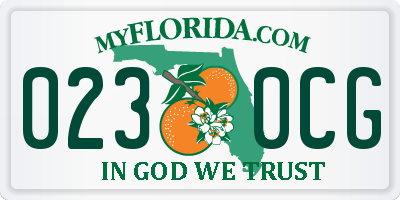 FL license plate 0230CG