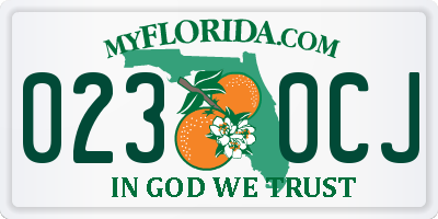 FL license plate 0230CJ
